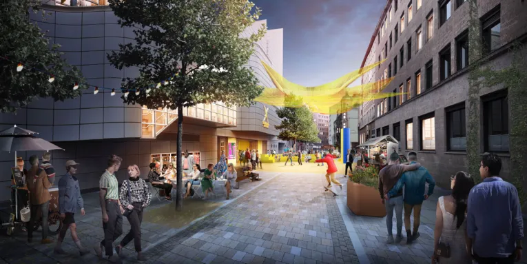 Visualisierung eines Teils der Innenstadt von Hannover.